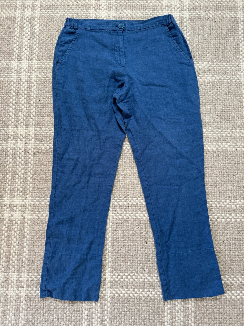 Flax linen wide cuff pants